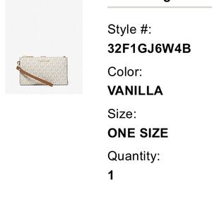 Michael Kors Vanilla Wristlet
